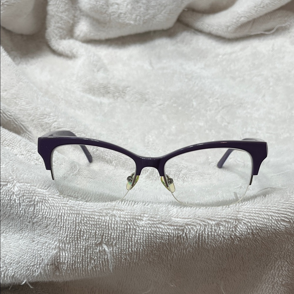 Signature by Sangria Semi-Rimless Cat-Eye Glasses in Purple